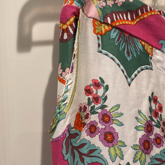 Rachel Zoe Wide Leg Pants.  Bright Pink/Orange/Green/White Flower Pattern.  XS - Picture 6 of 10
